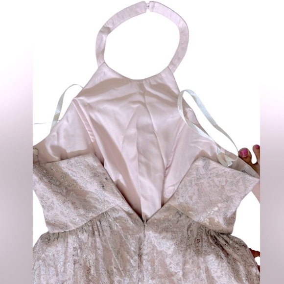 Shoshanna Midnight Algeria Lace Halter Dress Size 6 Blush Pink from Revolve - Picture 5 of 10